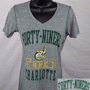 Charlotte 49ers Shirt Ladies Small Gray V-Neck Sco